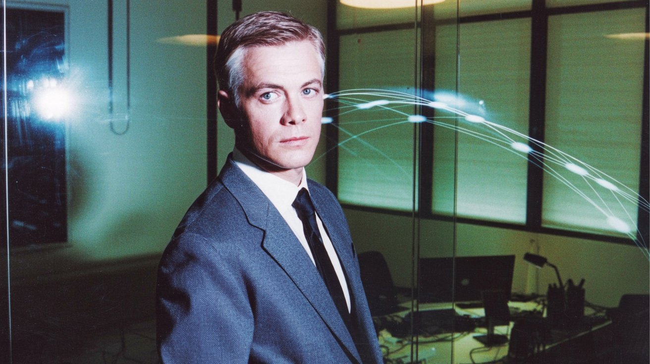 UK business professional with AI interfaces and trust symbols for E-E-A-T SEO - Blend Europe